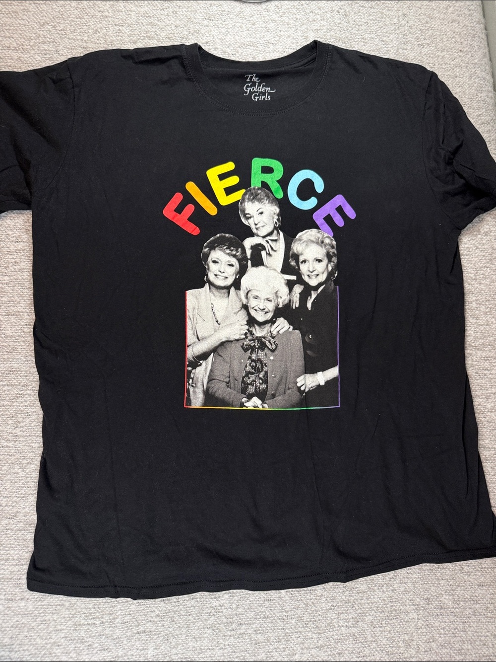 Women Size XL 'Fierce' Black Graphic Tee Golden Girls